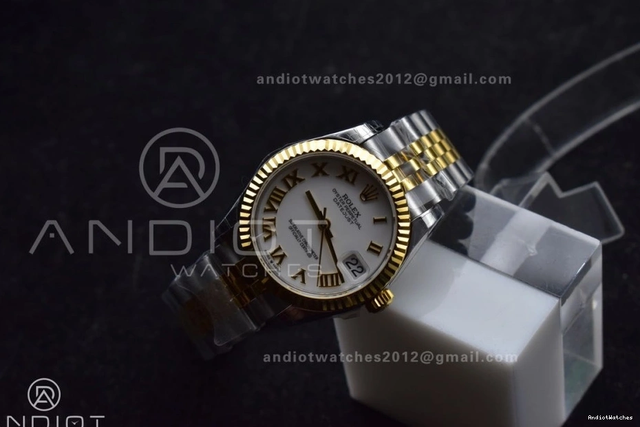 Ladies White YG Bracelet President 31 550 Dial 278271 Steel DateJust Markers Roman Lightweight GSF 316L on 1008
